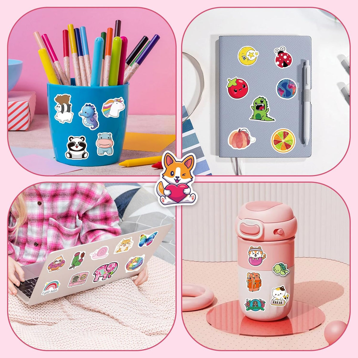 win4pdlay 200 waterproof vinyl stickers for kids with cute kawaii designs for water bottles - view 13