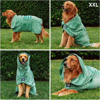 Tuff Pupper Fast Drying Dog Bath Robe - Green / XX-Large - image 2