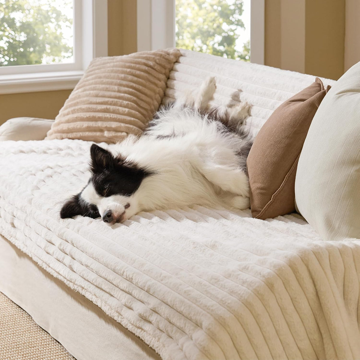 Bedsure ComfyFleece Waterproof Dog Blankets for Large Dogs - Twin(60x80")-1pc / Cream - image 2