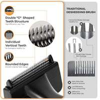 Deshedding Brush for Short/Medium-Hair Dogs & Cats - blue / Large - image 3