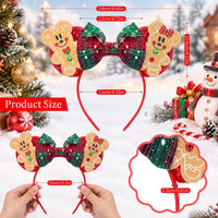 LYLIN Birthday Mouse Ears, Mouse Ears Headband for Women Girls – Fun for Kids & Family - Gingerbread Man - image 3