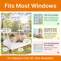 Cat Window Perch with Industrial-Grade Suction Cups - Brown/White / Medium - image 3