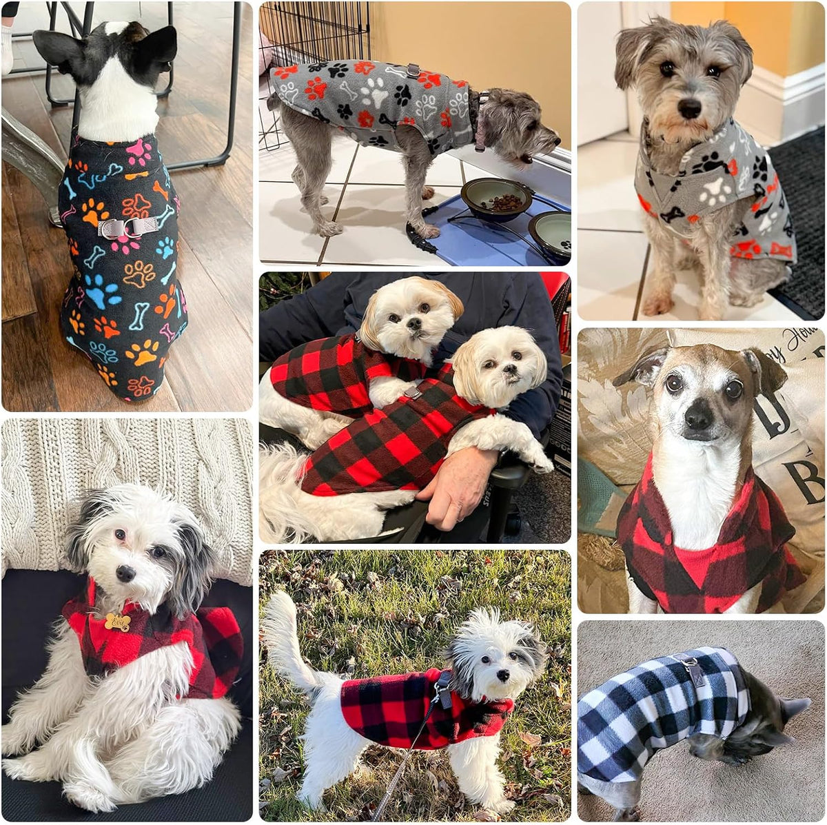Dog Fleece Vest Sweater Winter Jacket for Small and Medium Large Dogs - Medium / RED BUFFALO PLAID - image 2
