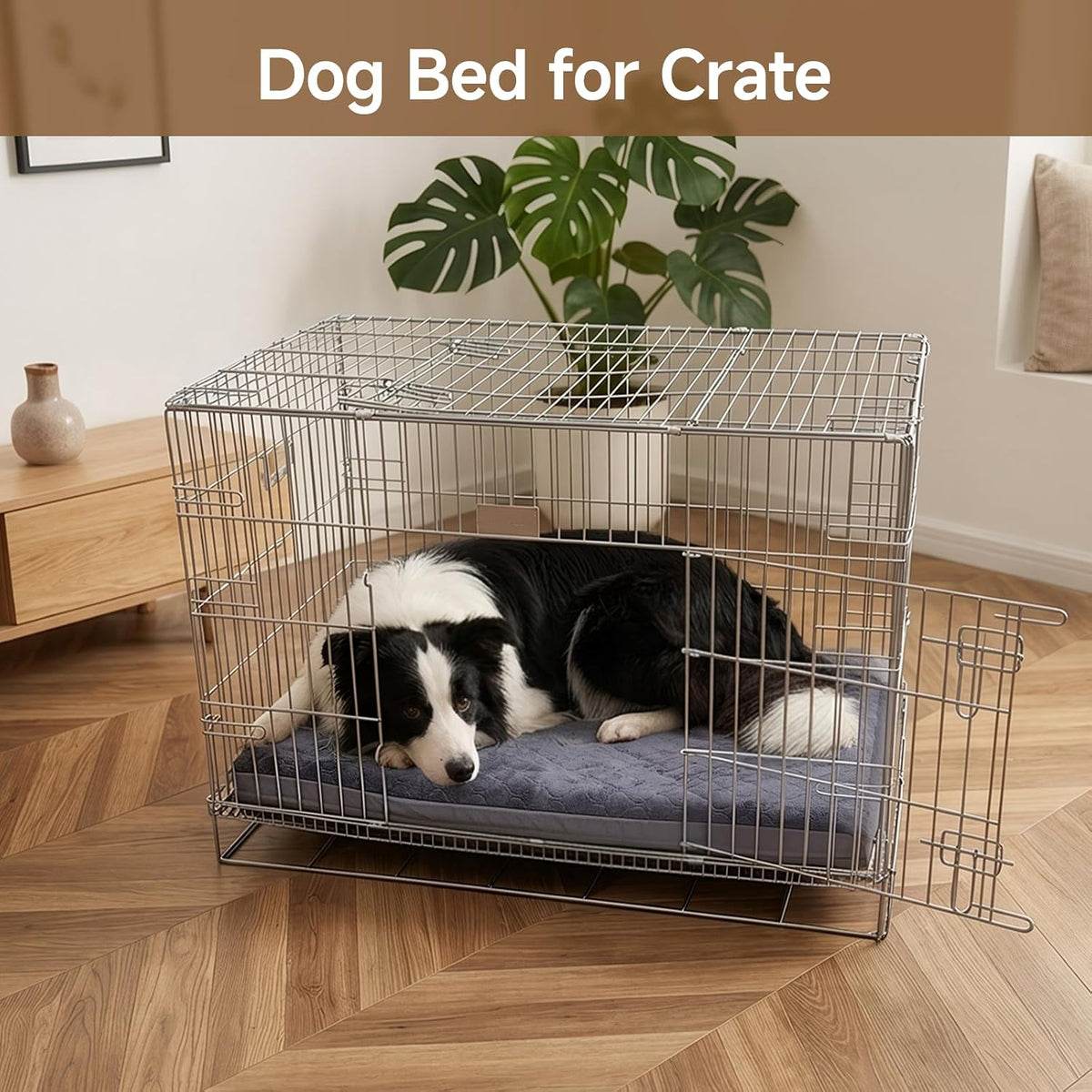 Waterproof Dog Crate Bed Pad - Dark Grey / 35"W x 22"L x 3"H - image 2