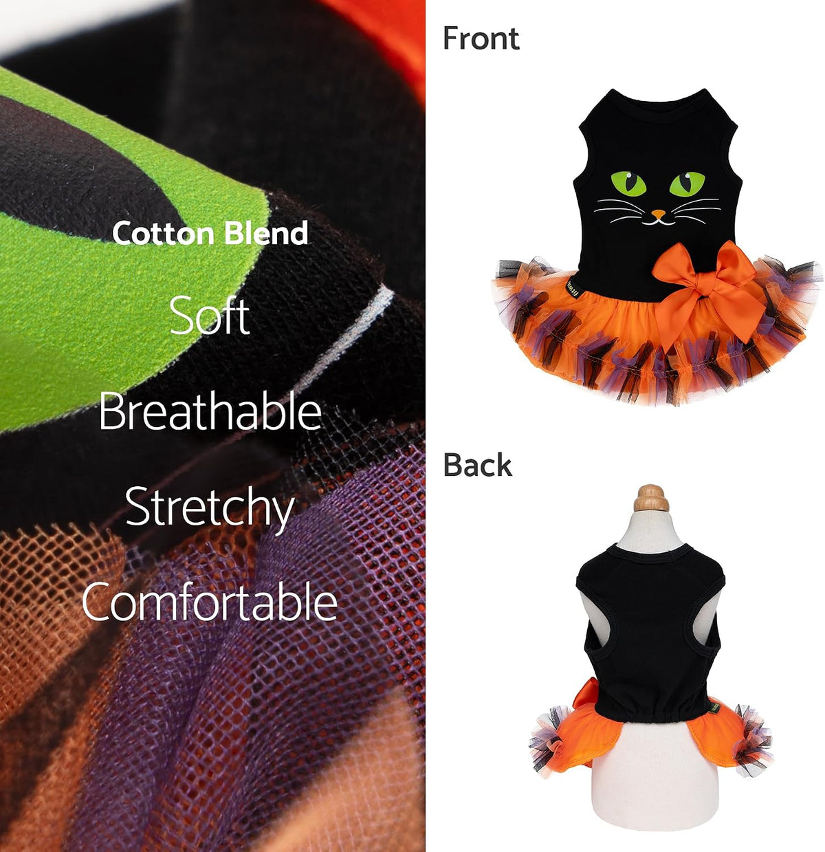 Fitwarm Halloween Skeleton Dog Dress - XX-Small / Spooky Cat - image 4