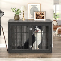 42" Heavy Duty Dog Crate Furniture for Large and Medium Dogs, Enclosed Design Wooden Metal Kennel, Wooden Cage Furniture Indoor, Decorative Dog Kennel End Table