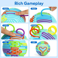 Helsort sensory fidget ball with 20 colorful silicone strings and storage bag - view 3