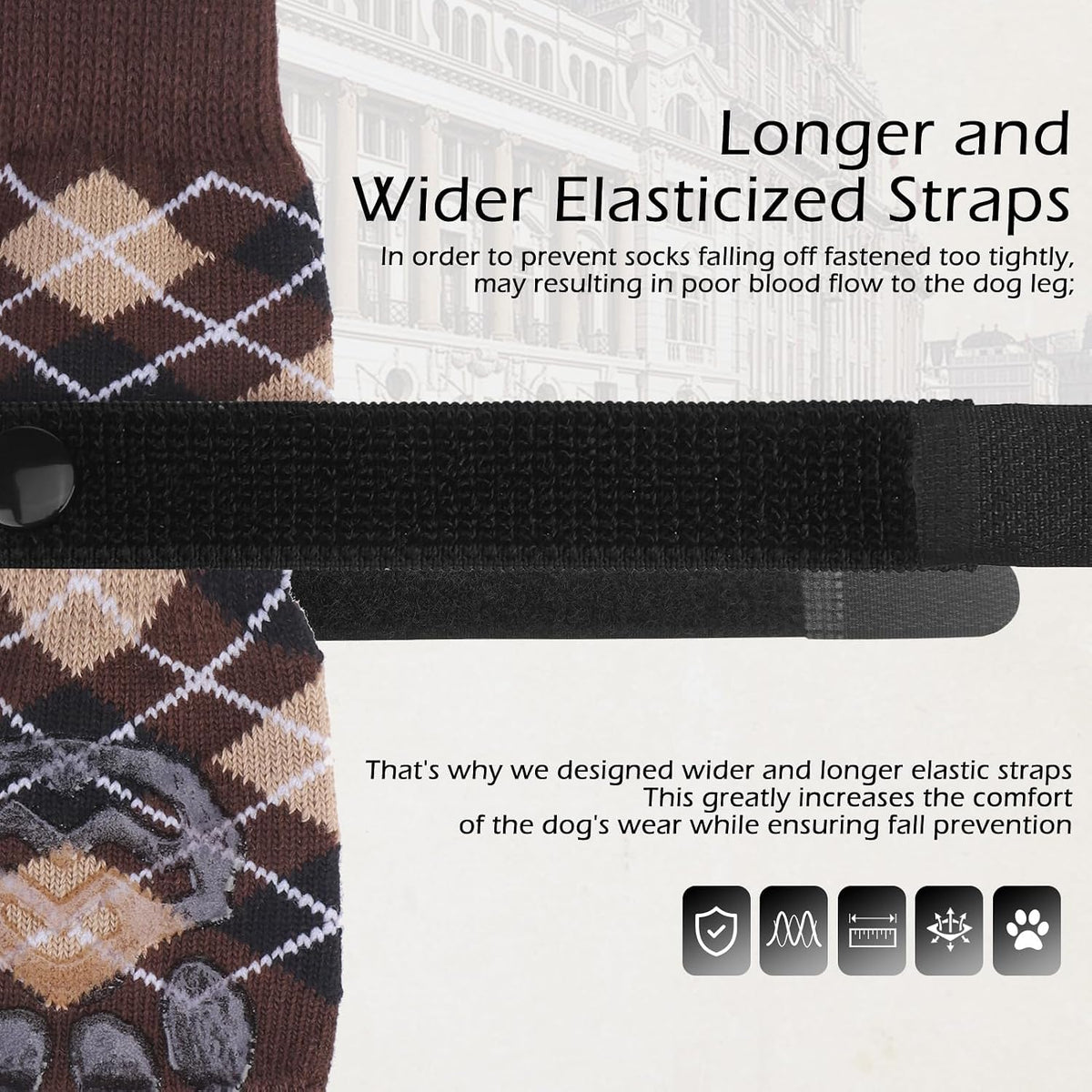 EXPAWLORER Dog Socks to Prevent Licking Paws - Large / Brown - image 4