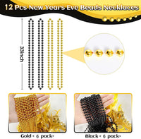 SHAOQINLIN 12 PCS Gold Bead Necklace - Black Gold - image 2