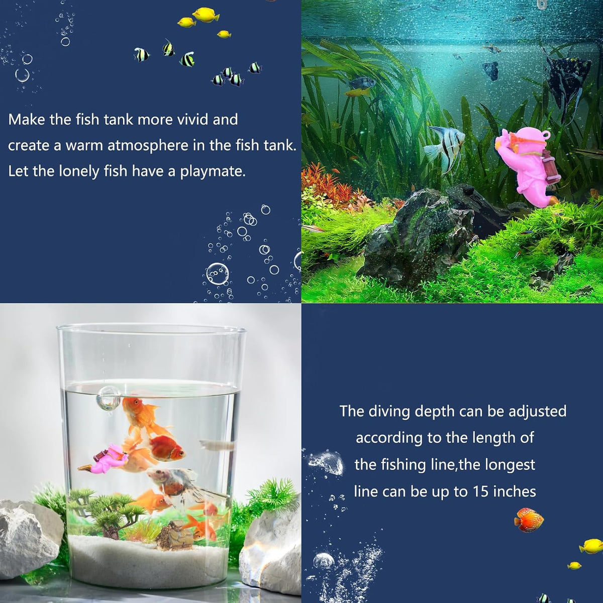 onesimcr Floating Fish Tank Decorations, Aquarium Decorations - Purple - image 4