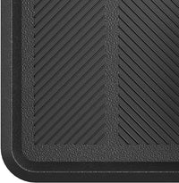 Indoor/Outdoor Hose-Wash Lines Design Non-Slip Rubber 16" x 32" Modern Entryway Mat for Entryway, Patio, Backyard, Garage, 16" x 32", Black