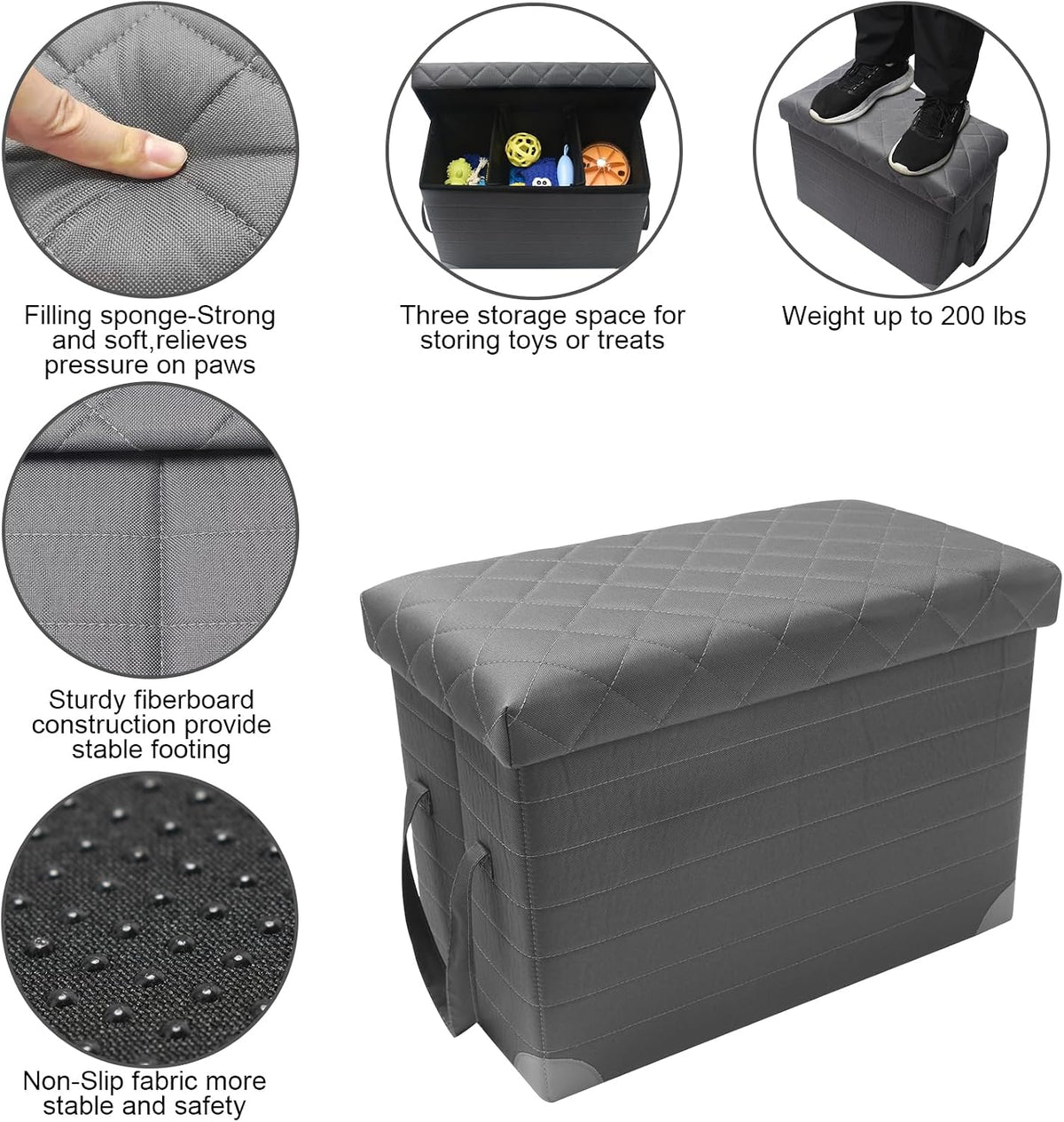 Car Back Seat Extender for Large Dogs up to – Essentials for Dogs - Grey+Fur Remover Brush - image 3