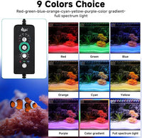 AQQA LED Aquarium Light, 24/7 Mode IP68 Waterproof Extendable Bracket Fish Tank Light, DIY Mode Full Spectrum Aquarium Plant Light, Adjustable Timer/Brightness Memory Function for 12-18 Inch Fish Tank