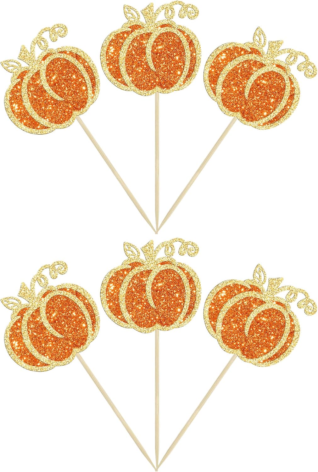 Gyufise 24Pcs Pumpkin Oh Baby Cupcake Toppers Pink Fall Pumpkin - Orange 7 - image 3