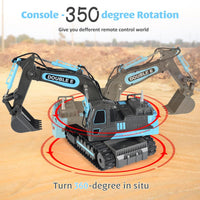 DOUBLE E Remote Control Excavator Toy - Blue - image 2