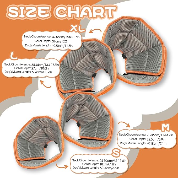 Dog Cone for Large Dogs After Surgery, Soft Dog Cone Collar for Dogs to Stop Licking, Adjustable Comfy E-Collar Alternative Lightweight Post-Surgery Recovery Elizabethan Collar for Pet