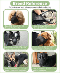 Mayerzon Dog Muzzle, Patented Soft Mesh Muzzle for Small Medium Large Dogs for Scavenging Biting Licking and Chewing, Allows to Pant and Drink (L, Black)