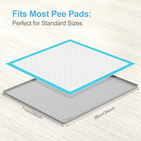 Pee Pad Holder for Dogs,Silicone Dog Puppy Pad Holder, 34 x 28 No Spill Raised Lip High Edge,Portable, Leak-Proof Mat Holder for Dog Training Pads,Square Potty Trays for Home Floor Protection