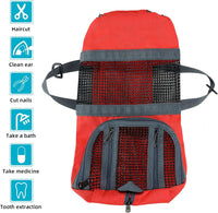 Cinf Cat Restraint Grooming Bag - M (8-12lbs) / Red - image 2