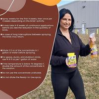 Bird Repellent Spray Bundle, Ready to Use Bird Spray 32oz + Concentrate 4oz Refill