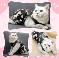 Cat Recovery Suit for Abdominal Wounds Cat Onesie After Surgery Female – Essentials for Cats - Camouflage / Large - image 2