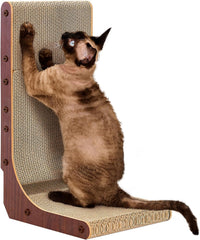 EHEYCIGA Cardboard Cat Scratcher for Indoor Cats - Dark Brown / 11.4x9.75x19