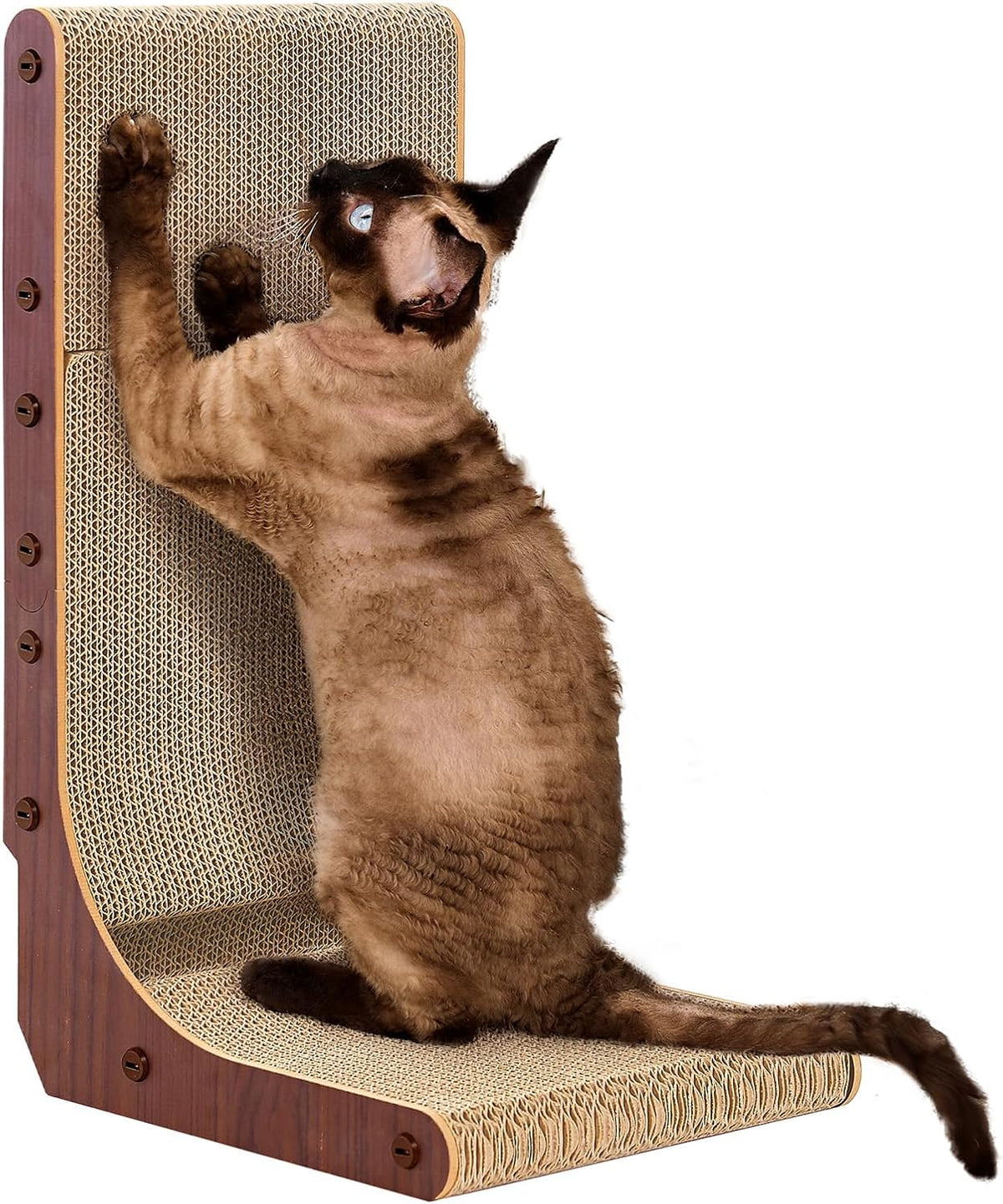 EHEYCIGA Cardboard Cat Scratcher for Indoor Cats - Dark Brown / 11.4x9.75x19