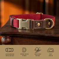 PU Leather Dog Collar for Small Dogs Puppy, Soft Lining, Green S – Essentials for Dogs - Red / M: Neck 14-19", Width ¾" - image 4