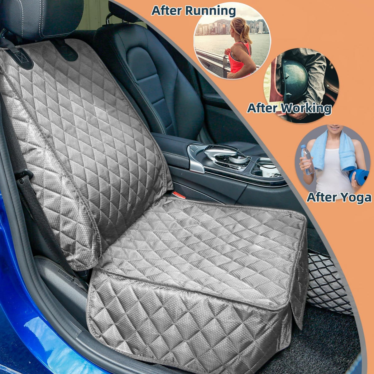 Waterproof Front Seat Car Cover - gray - image 2