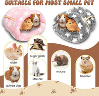 2 Pcs Guinea Pig Fleece Hideouts, Blue, Khaki, Star – Daily Care for Small Pets - Gray, Light Pink / Pentagram - image 3