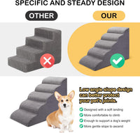 Dog Stairs for Bed, 5-Step Dog Steps for Couch and High Bed - 5 Step Light Grey - image 2