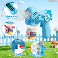 EagleStone Bubble Machine Guns 2 Packs with 2 Solutions 20 Concentrate – Fun for Kids & Family - Blue,light Pink - image 4