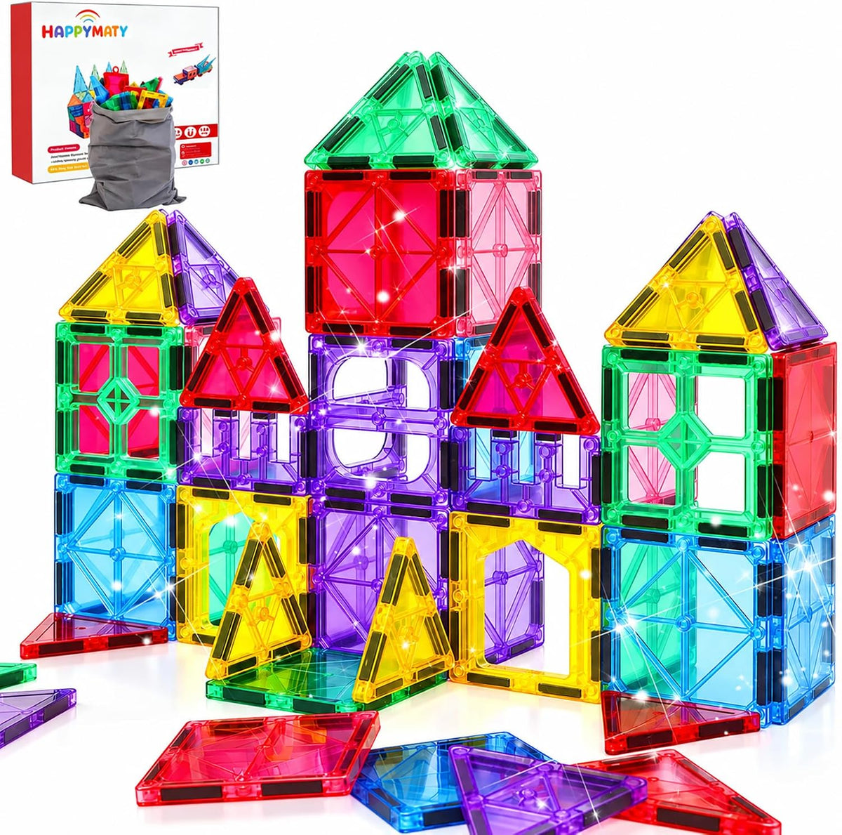 Antibacterial Magnetic Tiles - 32 PCS