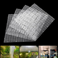 Adjustable Platic Grip Panel Aquarium Fish Tank Divider Filter Bottom - 4pcs 11.8X11.8Inch with 0.35Inch hole / White