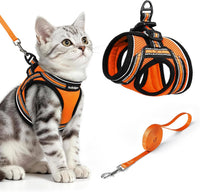 rabbitgoo Cat Harness and Leash Set, Step-in Soft Vest - M / Orange