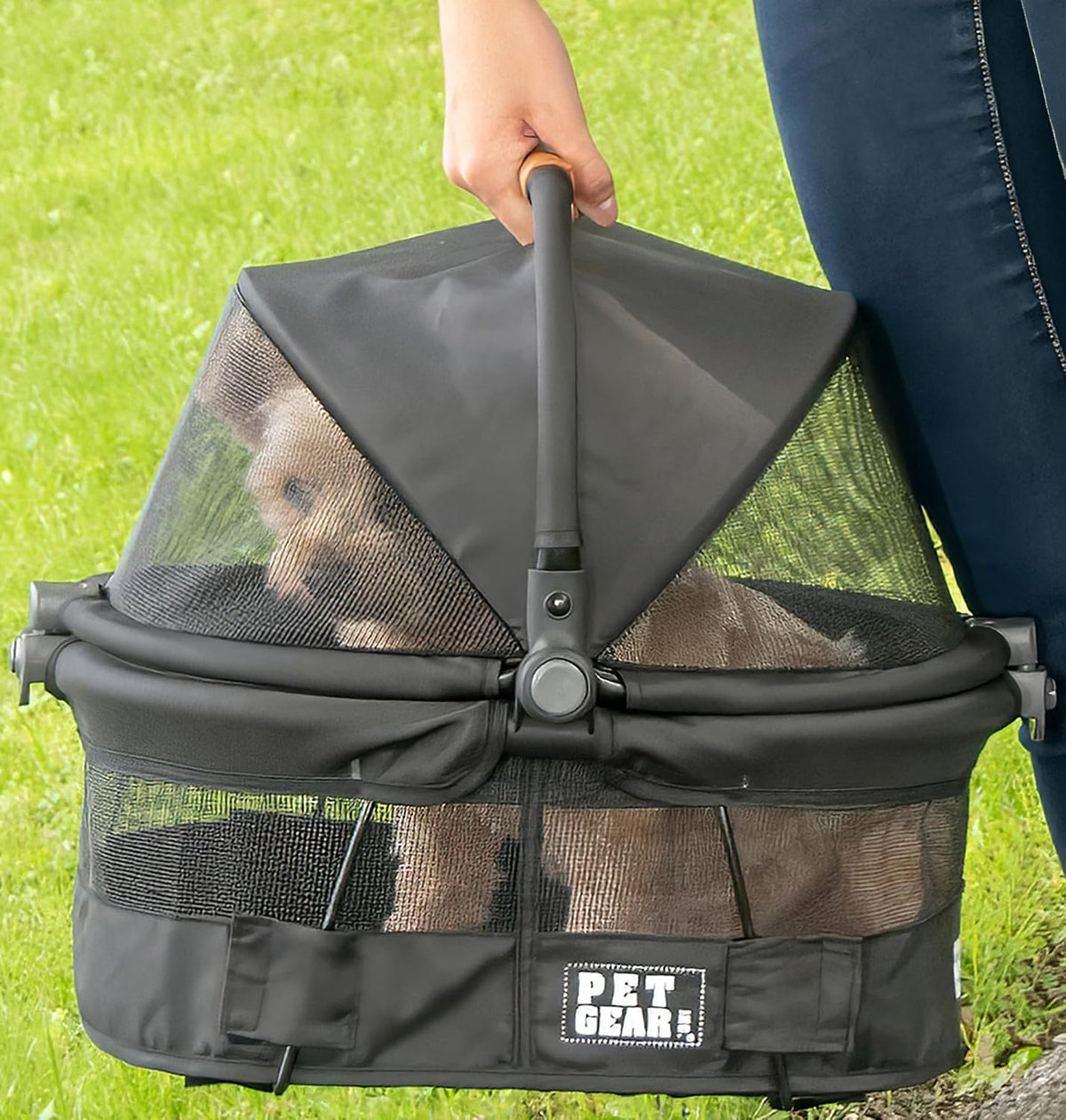 Pet Gear No-Zip View 360 Pet Carrier & Car Seat, 15" - Dark Charcoal / 15.5"L x 12.5"W x 15.5"H
