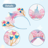 LYLIN Birthday Mouse Ears, Mouse Ears Headband for Women Girls – Fun for Kids & Family - Pink Castle - image 4