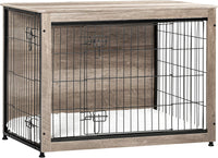 27" Dog Crate Furniture, Dog Kennel Indoor - Greige / 38.5"L x 25.6"W x 26.8"H