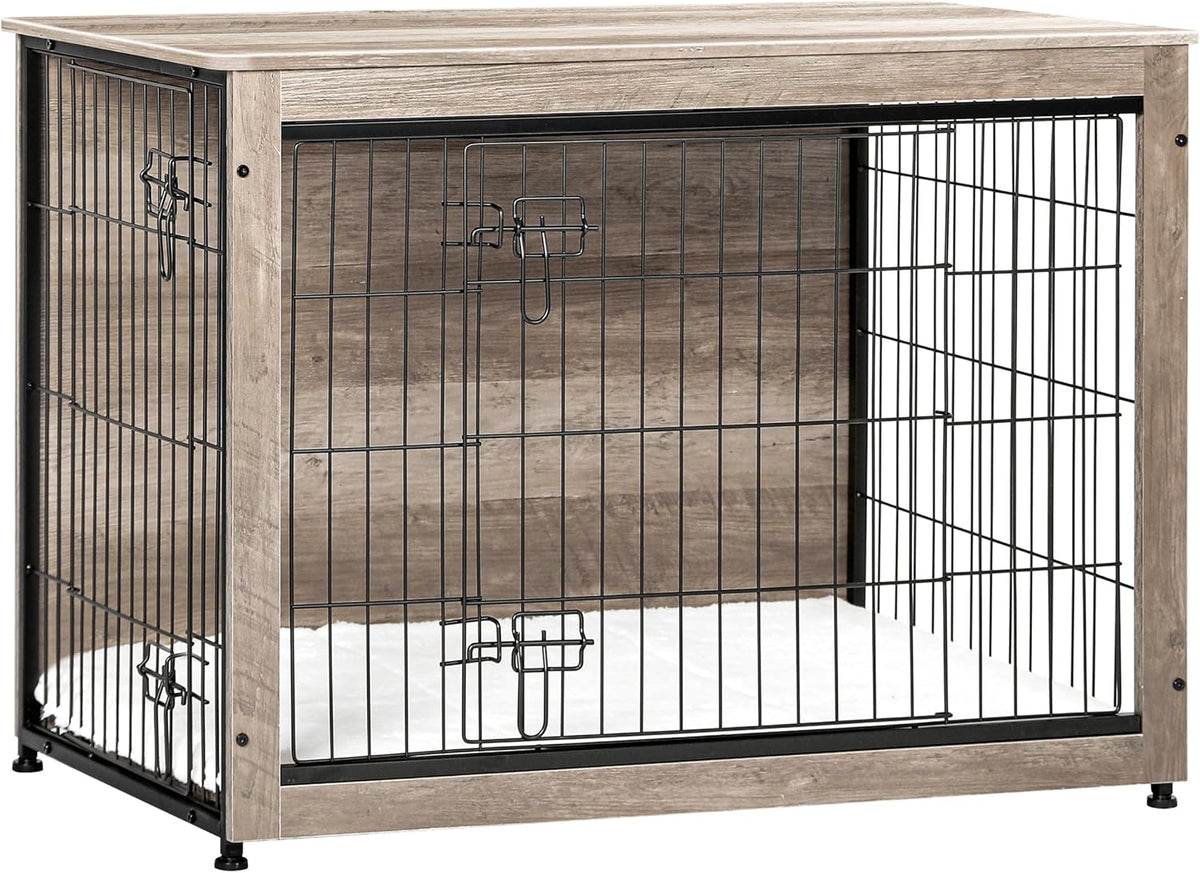 27" Dog Crate Furniture, Dog Kennel Indoor - Greige / 38.5"L x 25.6"W x 26.8"H