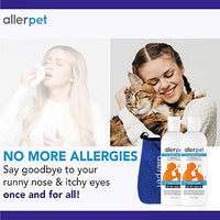 Allerpet Cat Dander Remover w/Free Applicator Mitt - Effective Cat Dander Reduction - Anti Allergen Solution Made in USA - 2 Pack (12oz)
