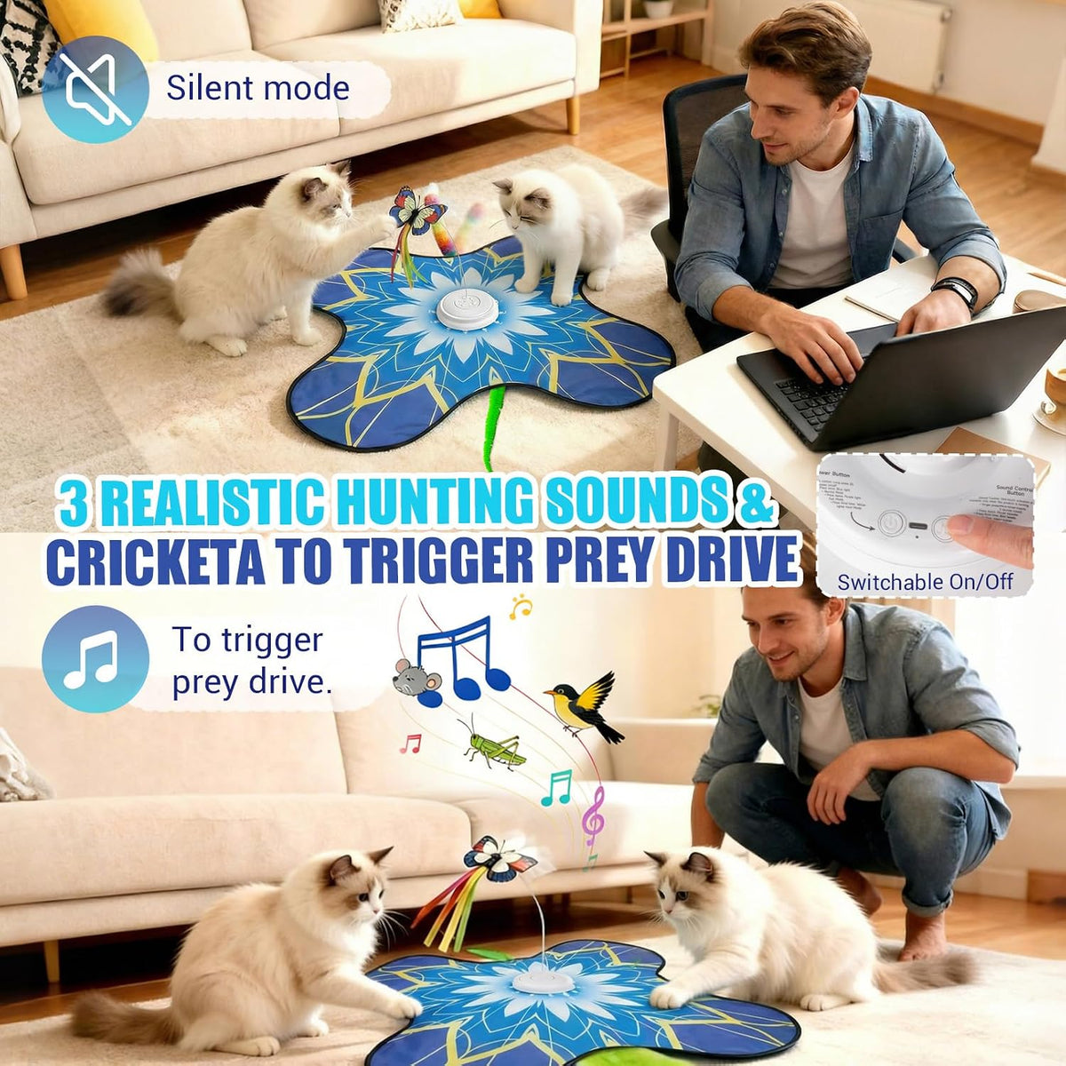 Interactive Cat Toys For Indoor Cats - Blue - image 3