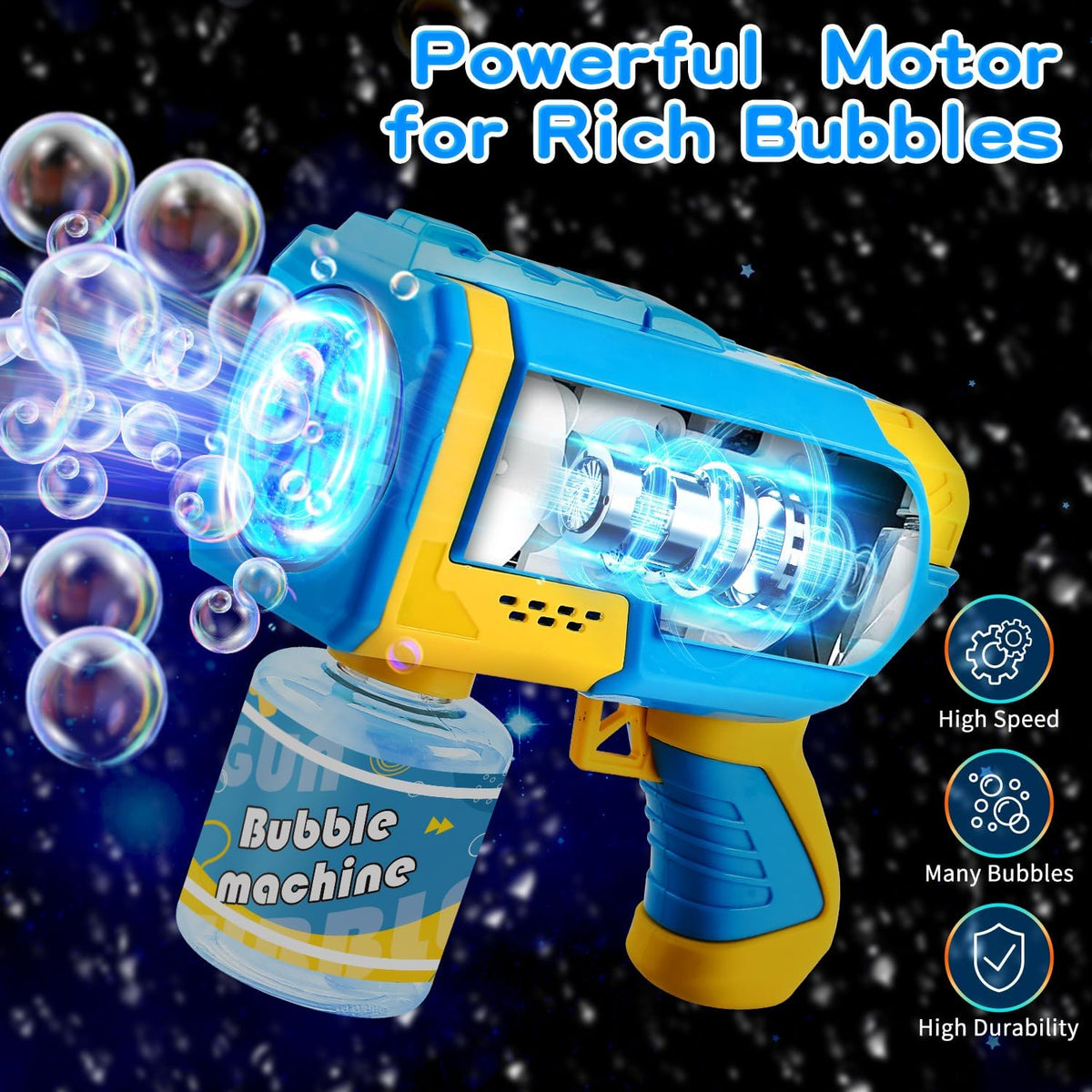 EagleStone Bubble Machine Guns 2 Packs with 2 Solutions 20 Concentrate – Fun for Kids & Family - Pink - image 3