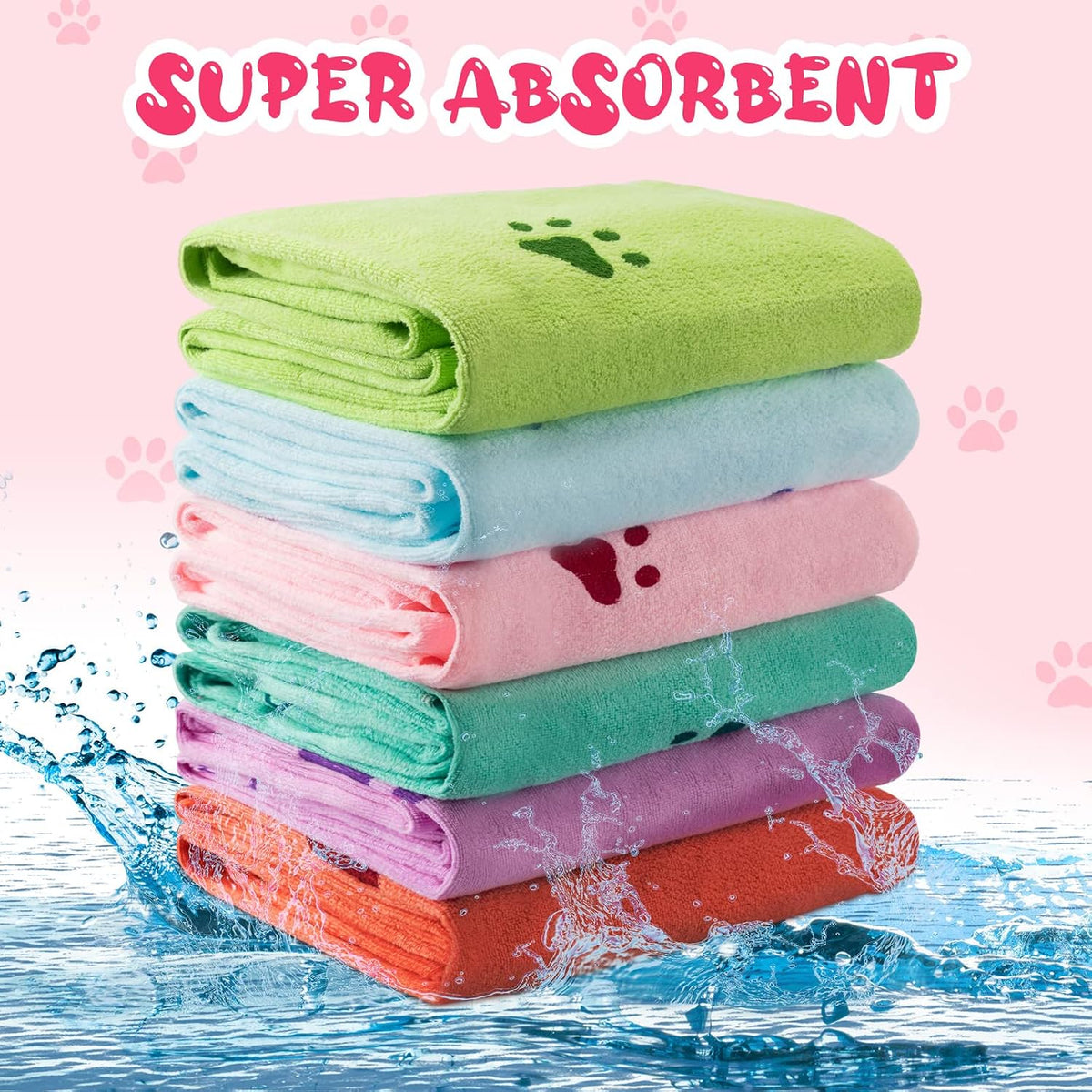 Tatuo 22 Pcs Dog Towels for Drying 20 x 40 Inch Pet Bath Towels - Colorful / Bone Pattern - image 3