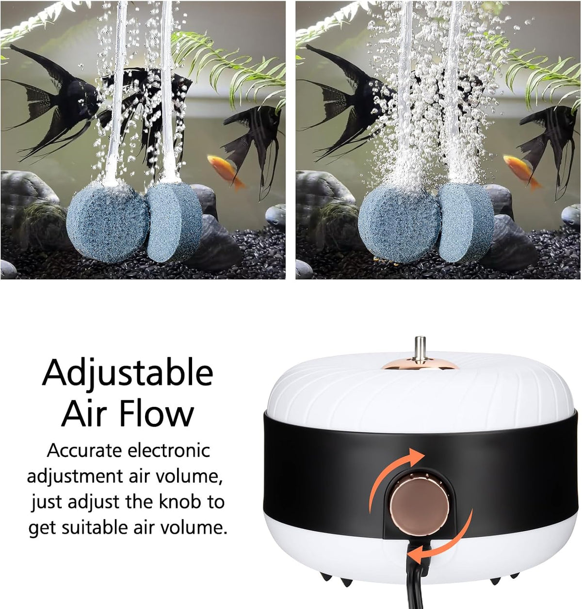 hygger 3W/8W Aquarium Air Pump - for Aquarium up to 150 Gal - image 3