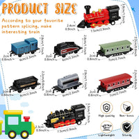 Hanaive 2 Set Train Toys Small Pull Back Train Steam Locomotive - Black,red - image 2