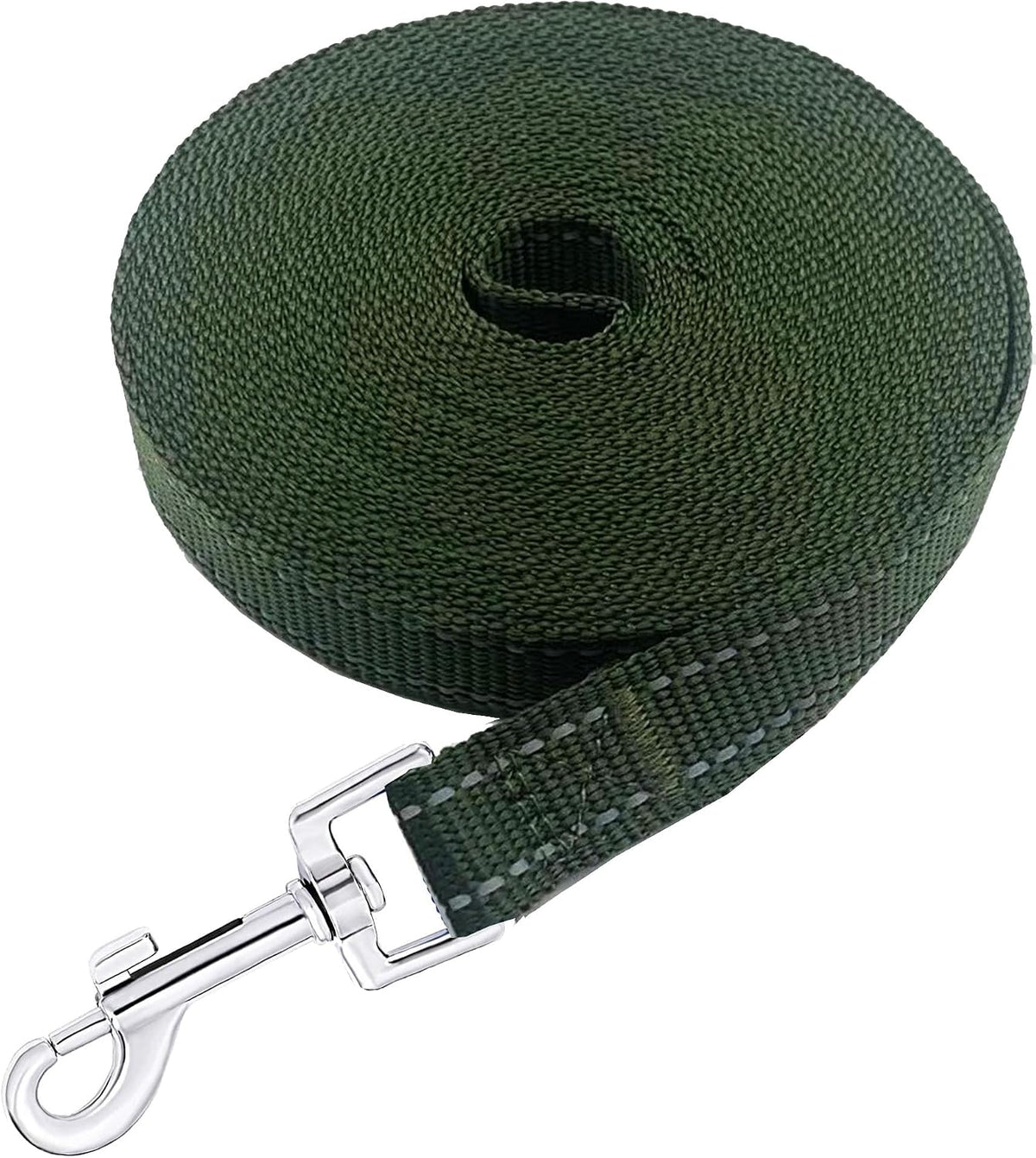 Nylon Training Dog Leash for Small Medium Large Dogs, Camping - Reflective Green / 1" x 50ft - image 3