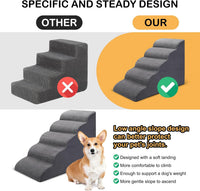 Dog Stairs for Bed, 5-Step Dog Steps for Couch and High Bed - 5 Step Grey - image 2