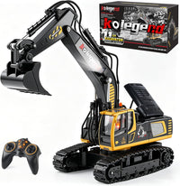 kolegend RC Excavator Toy, 1:18 Remote Control Excavator - Black / Medium