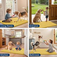 Smiry Dog Door Mat for Muddy Paws 24x16, Absorbs Moisture and Dirt Doormat, Non-Slip Washable Quick Dry Chenille Front Door Mat Indoor Entrance, Entryway Carpet for Inside Floor, Yellow