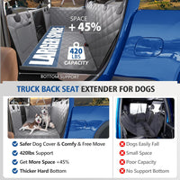 Back Seat Extender for Dogs - XL - for Full Size Crew Cab Truck / Full Size SUV / Grey - image 2